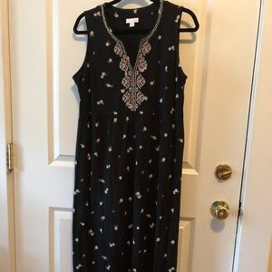 J. Jill Floral Embroidered Knit Maxi - Sz Med